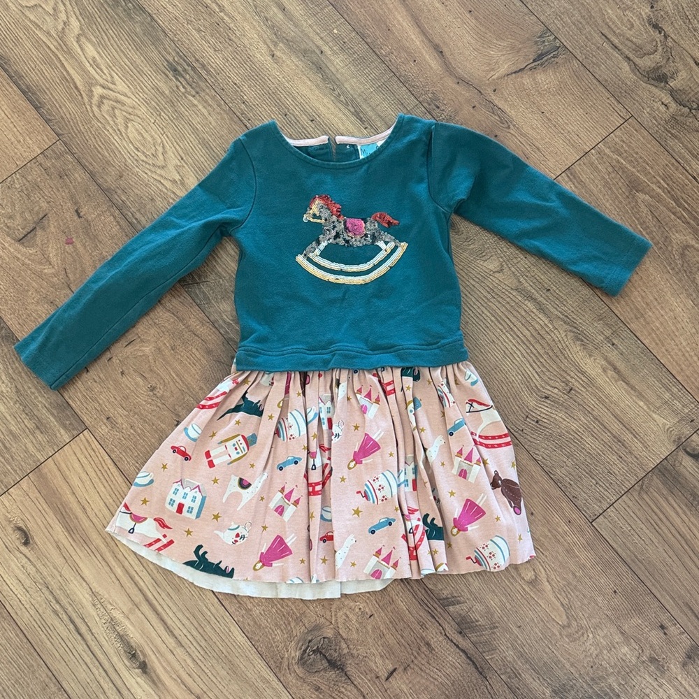 FREE SHIP- Mini Boden rocking horse dress size 4-5Y
